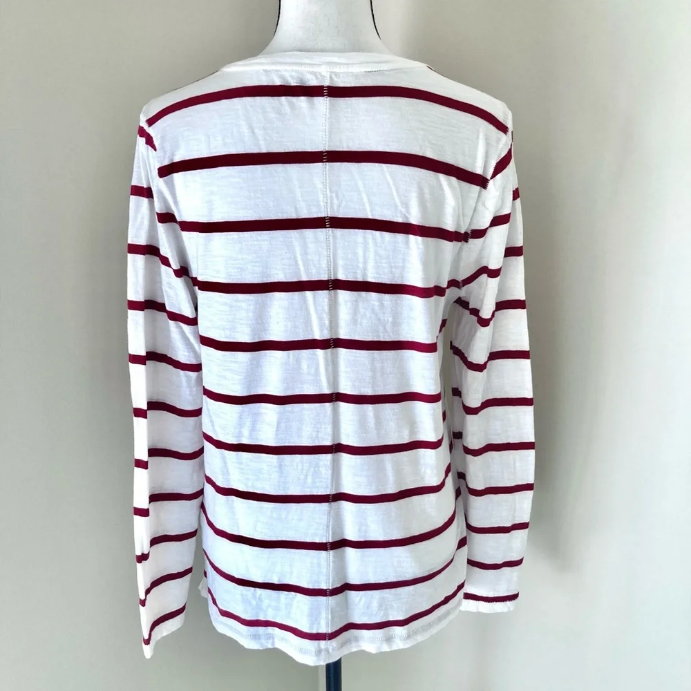 Madewell Long Sleeve T-shirt in Red and White Size L - Picture 7 of 10